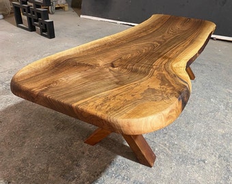 Aangepaste bestelling Live Edge walnoothouten bank/houten haltafel/houten bijzettafel/boerderijbank/handgemaakte bank/houten bank/bartafel