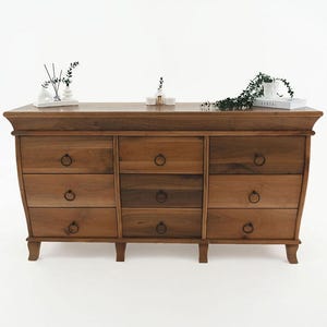 Customizable Classic Wooden Walnut Cabinet Buffet, Buffet with Drawers, Old Style Tv Unit, Wooden Console, Wooden Credenza, Handmade Buffet