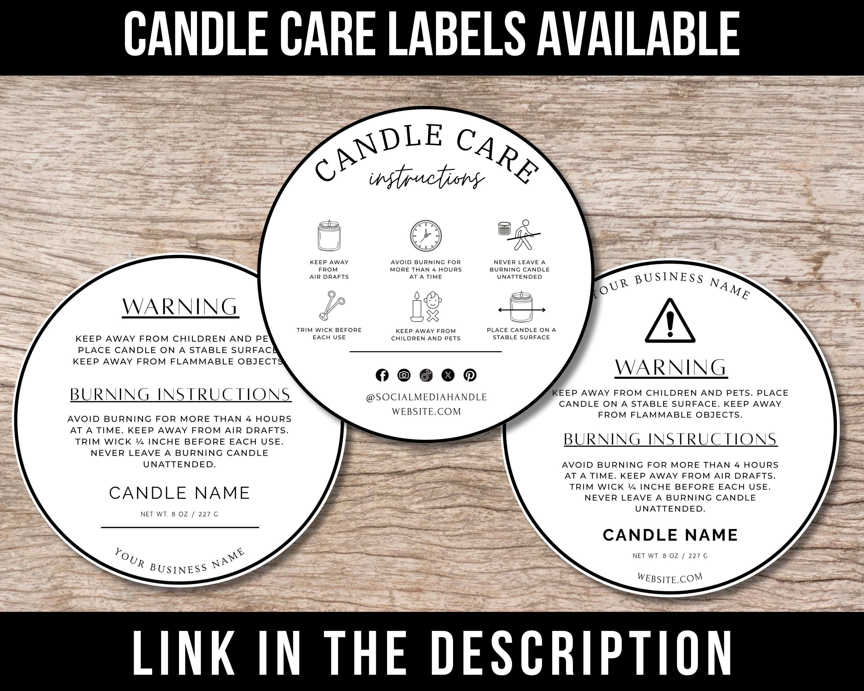 Candle Wrapper Label Editable Candle Label Template, Printable Small Business Packaging, DIY ...