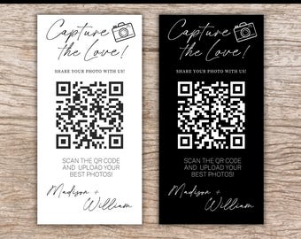 Hochzeitsfoto QR-Code Kartenvorlage, Hochzeit Gastfotos Hochladen Schild, die Liebe einfangen