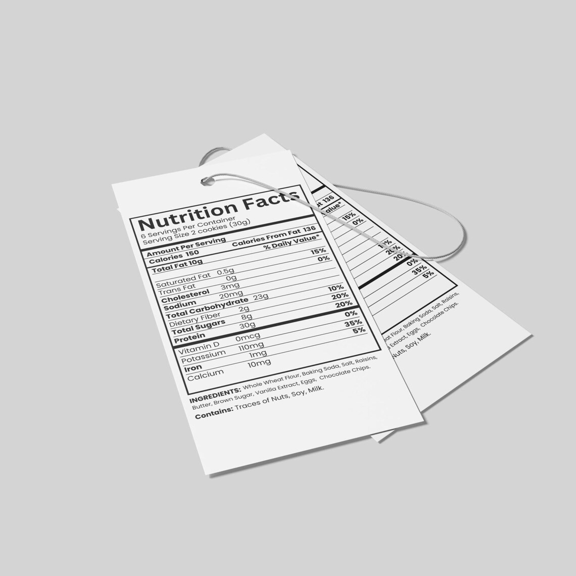 Caloreys Sticker Nutrition Facts Label Template, Editable Food Calories Ingredients ...