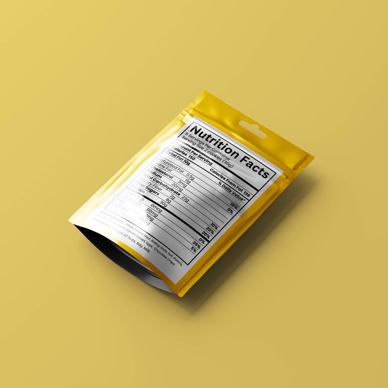 Nutrition Facts Label Template, Editable Food Calories Ingredients ...