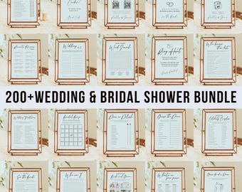 Bridal Shower Bundle, Minimalist Bride Shower Games, Wedding Signs Printable, Reception Table Signage, Tickets DIY Wedding Decor, Canva