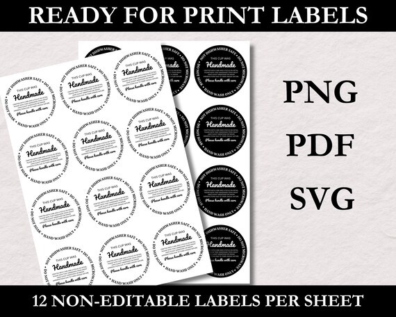 Care Label Instructions for Vinyl Mug Cup Tumbler, Small Business
