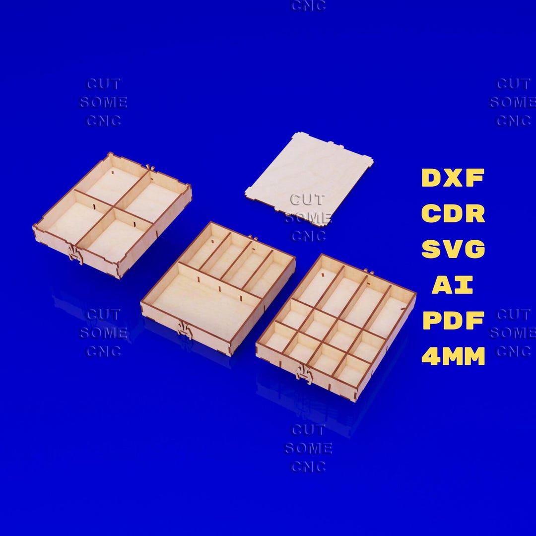 Modular Stackable Box Laser Cut File Svg Dxf Pdf Cdr Ai, 4mm Plywood ...