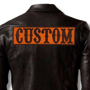Custom Embroidered Back Patch for Jackets | XL Rectangle Biker Patches