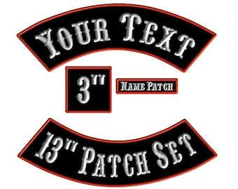 Custom Back Patch Set: Embroidered Twill Rocker Patches, Iron-On