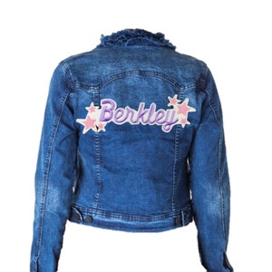 Custom Iron on Name Patches for Personalized Bridesmaid, Bride, Mrs. Jacket  9" - 14" Personalize Cheer & Dance Jackets