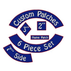 Motorcycle Patches  - Custom Back Patch - 5 Piece Rocker Patch Set