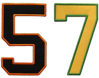 7&quot; Iron on Numbers  - Custom Patches for Jackets - Custom Embroidered Large Back Patch Applique