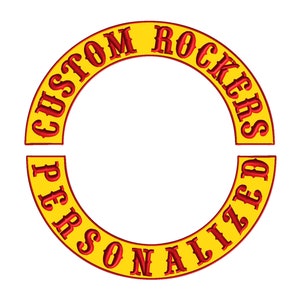 Custom Embroidered Rocker Patches - Top Bottom Rockers For Motorcycle MC Biker Clubs