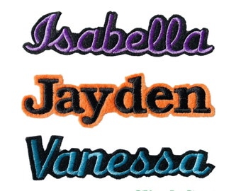 3" - 17" Iron on Name Patches for Jackets * Embroidered Large Back Patches and Name Tags * Your Name