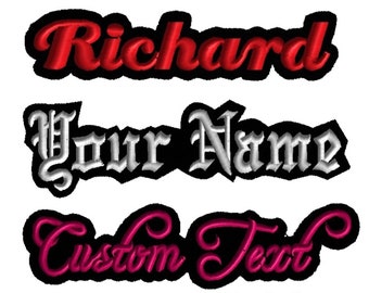 3" to 17" Custom Patches for Jackets , Embroidered Iron on Name Label