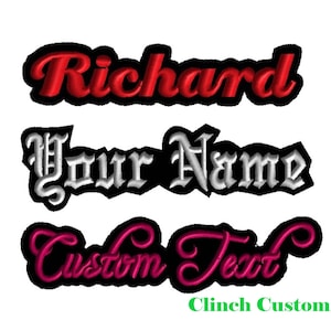 3" to 17" Custom Patches for Jackets , Embroidered Iron on Name Label