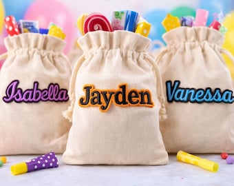 Personalized Kids Name Patches – Custom Iron On Embroidered Appliques for Birthday Party Favors & Goodie Bags
