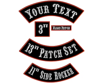 Parches de motocicleta - Rocker Patch Set - Plancha en parche de espalda personalizado - bordado y personalizado
