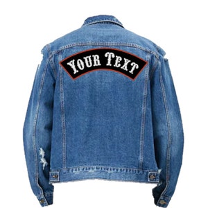 Custom Embroidered Biker Arch Patch | Top Rocker Motorcycle Iron On Patch | Large Back Patch 7&quot; - 17&quot;