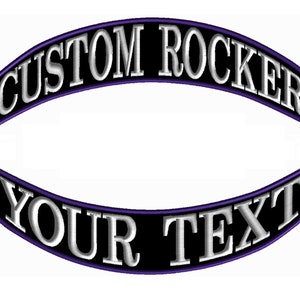 8" Custom Embroidered Patches for Jackets * Iron on Rocker Patches * Motorcycle and Biker Patches * Side Rocker Patch