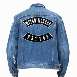 Custom Iron on Back Patches for Jackets * Personalize Your Jean Jacket, Biker Jacket * Side Rocker * Top Rocker Patch for Motorcycle Jacket