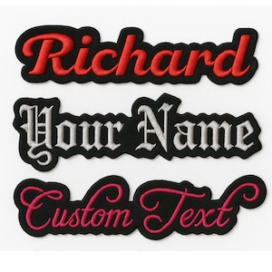 Custom Embroidered Name Patch: Iron-On Felt Applique (3"-17")