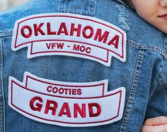 Custom Embroidered Rocker Patch Sets: Motorcycle Club MC Jacket Backs and Vests (Iron On)