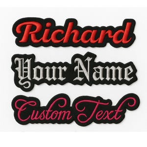 3" to 17" Custom Patches for Jackets , Embroidered Iron on Name Label