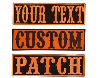 Parche termoadhesivo personalizado para chaquetas / Parche bordado con nombre grande en la espalda / 7" - 16"