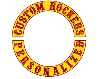 14&quot; Custom Rocker Patch , Motorcycle Patches For Jackets , Iron on or Sew on Biker Patches , Top Rocker , Bottom Rocker or Both