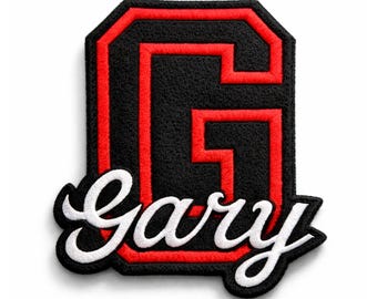Custom Varsity Letter Name Patch Embroidered Iron-On Applique for Jackets, Hoodies & Team Jerseys