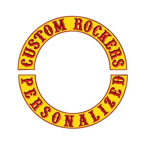 14&quot; Custom Rocker Patch , Motorcycle Patches For Jackets , Iron on or Sew on Biker Patches , Top Rocker , Bottom Rocker or Both