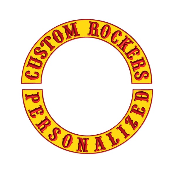 14" Custom Rocker Patch , Motorcycle Patches For Jackets , Iron on or Sew on Biker Patches , Top Rocker , Bottom Rocker or Both