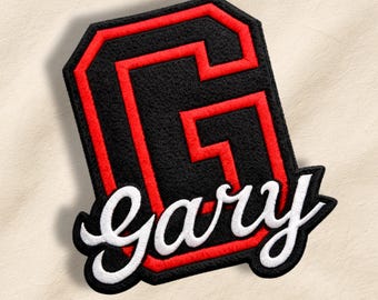 Embroidered Varsity Letter Name Patch - Iron On Custom Jacket Backpack Tag