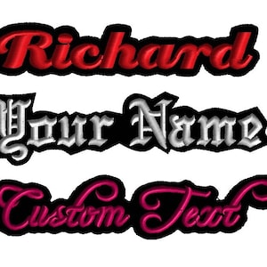 Custom Patches for Jackets - Custom Embroidered Large Back Patch or Small Custom Name Patch - Iron On Name Patch - Sizes 5&quot; to 17&quot;