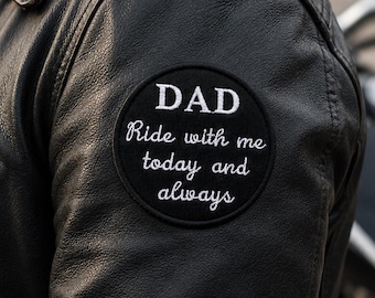 Custom Memorial Patch for Biker Jacket | Iron-On Ride Tribute (3" Circle)