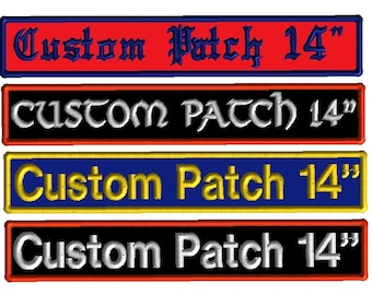 カスタム刺繍長方形ネームパッチ：アイロン接着バイカーバッジ