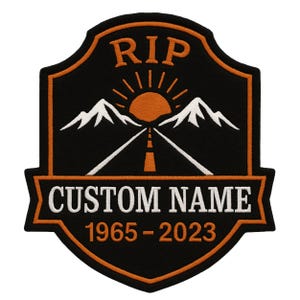 RIP Patches for Vest | Biker Memorial Patch | Custom Biker Patches | Iron on Rest In Peace Patch