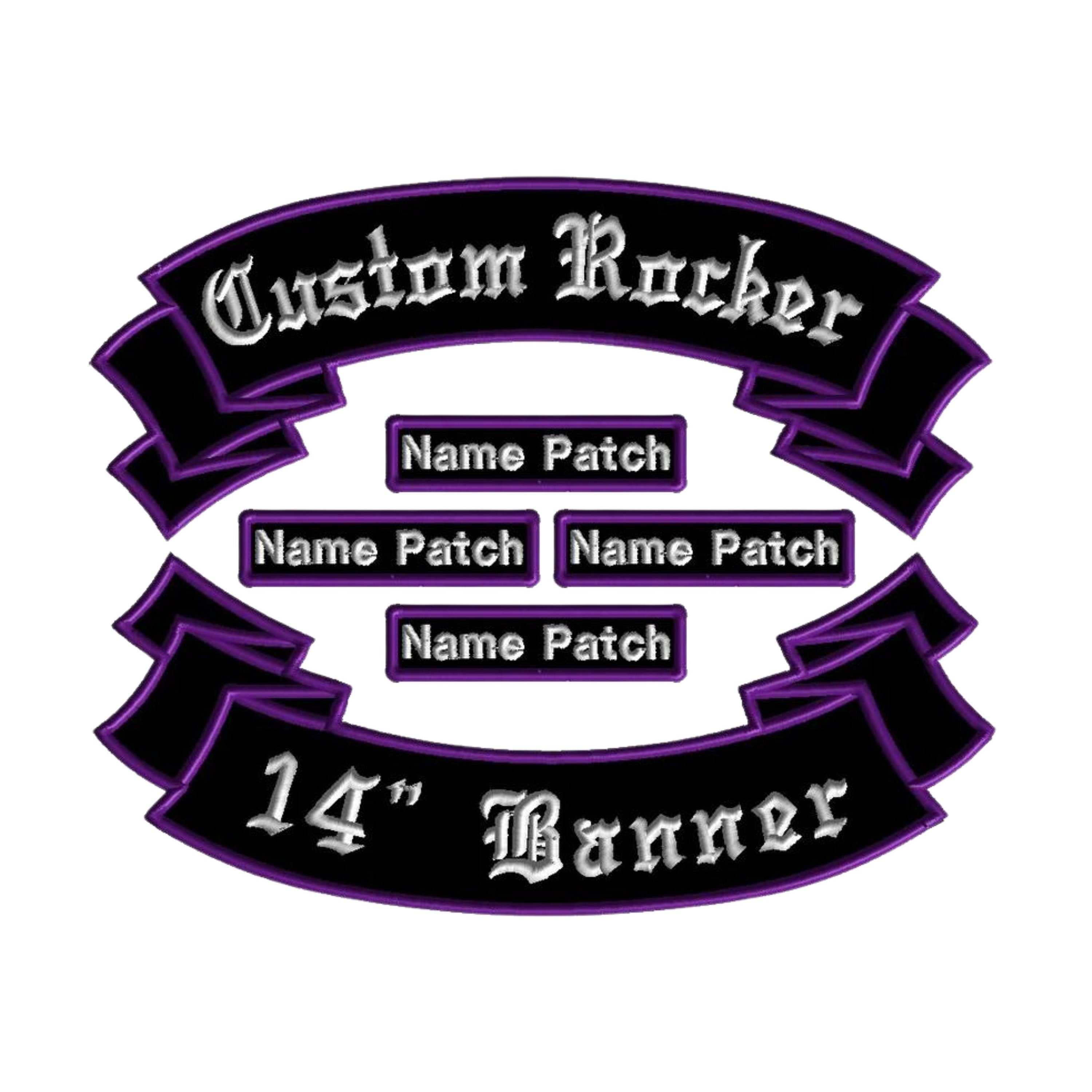 Number 13 Charm CUSTOM EMBROIDERED 15& Top And Bottom Rocker Biker MC ...