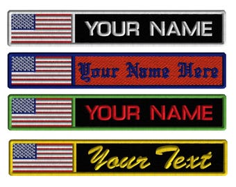 Custom Embroidered American Flag Name Patch: Tactical Vest, Iron-On, VELCRO®