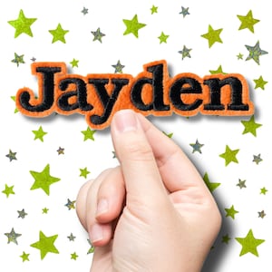 Personalized Iron-On Name Patch: Custom Felt Applique for Jackets, Backpacks