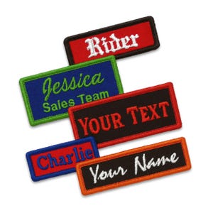 Custom Patches For Jackets with VELCRO® Brand option , Iron on Motorcycle Name Tags