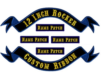 Custom Patches For Jackets - Custom iron on patches - Large Back Patch - 6 Piece Rocker Patch set