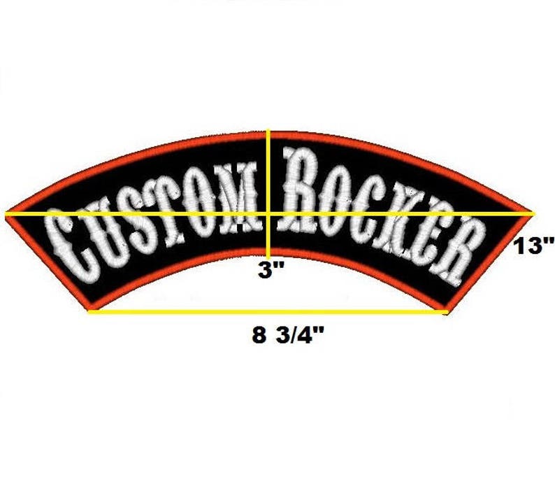 2 Piece Custom Embroidered Biker Patch Set Top Bottom Rocker Badges Embroidery Motorcycle 13 MC Club Back Patches Hook & Loop Iron on image 3