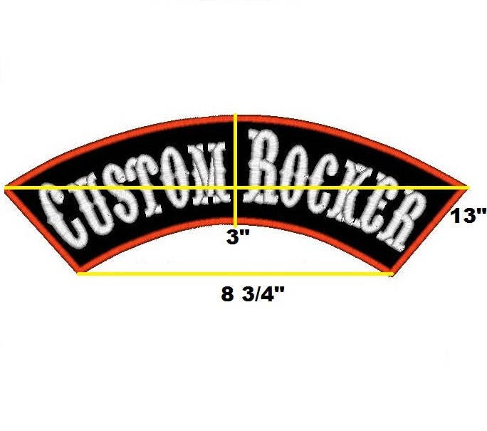 thumbnail image 2 of Custom Embroidered Biker Patch Set - Top And Bottom Rocker Sew-On Patches - Parazon 2 of 4