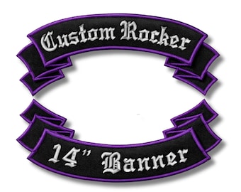 Custom Embroidered Rocker Patch Sets: Motorcycle Club MC Jacket Backs and Vests (Iron On)