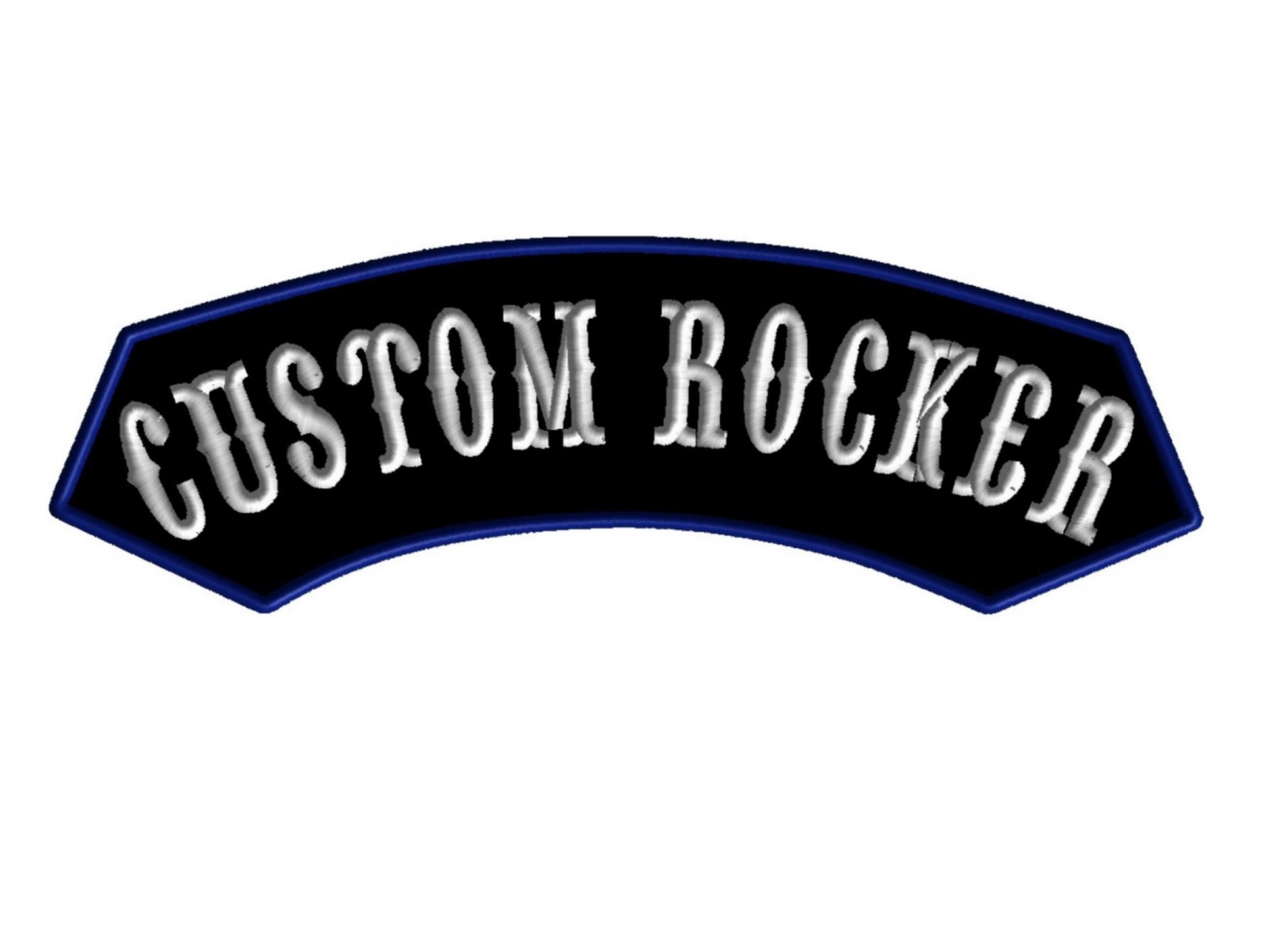 Custom Rocker Biker Scroll, Embroidered patch