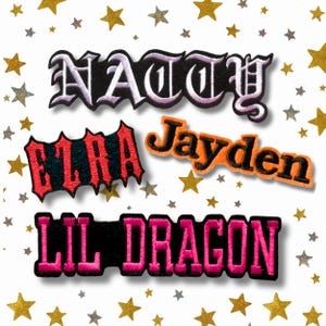 Custom Embroidered Name Patch - Iron On - Personalized Patch for Jackets, Robes, Backpacks, Bridal Party Gifts & Personalized Party Favors
