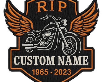 RIP Patch for Biker Jackets | Iron In Memorial Applique for Motorcycle Vests