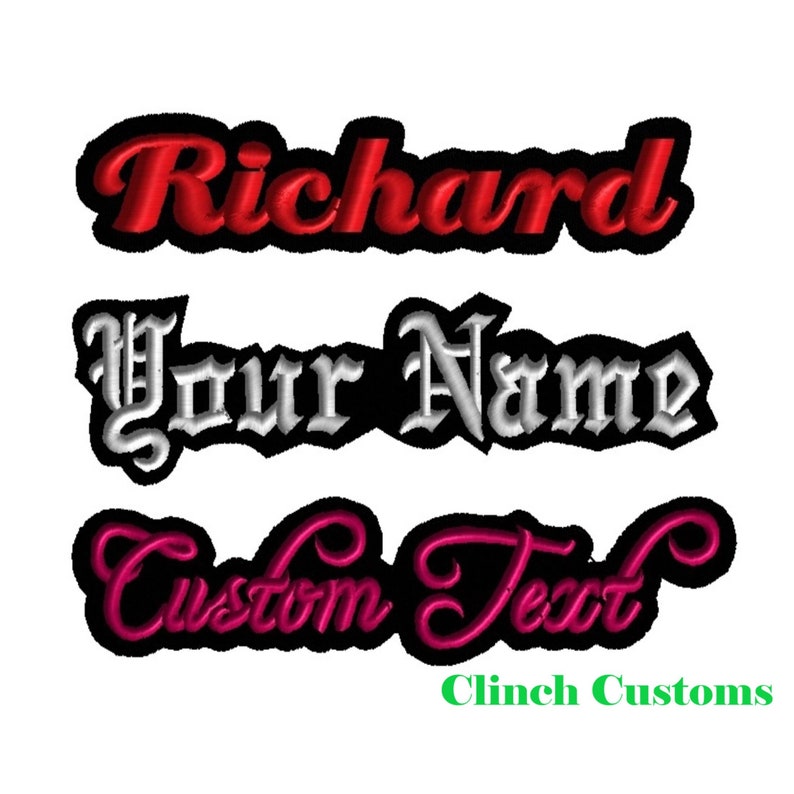3 to 17 Custom Patches for Jackets , Embroidered Iron on Name Label image 1