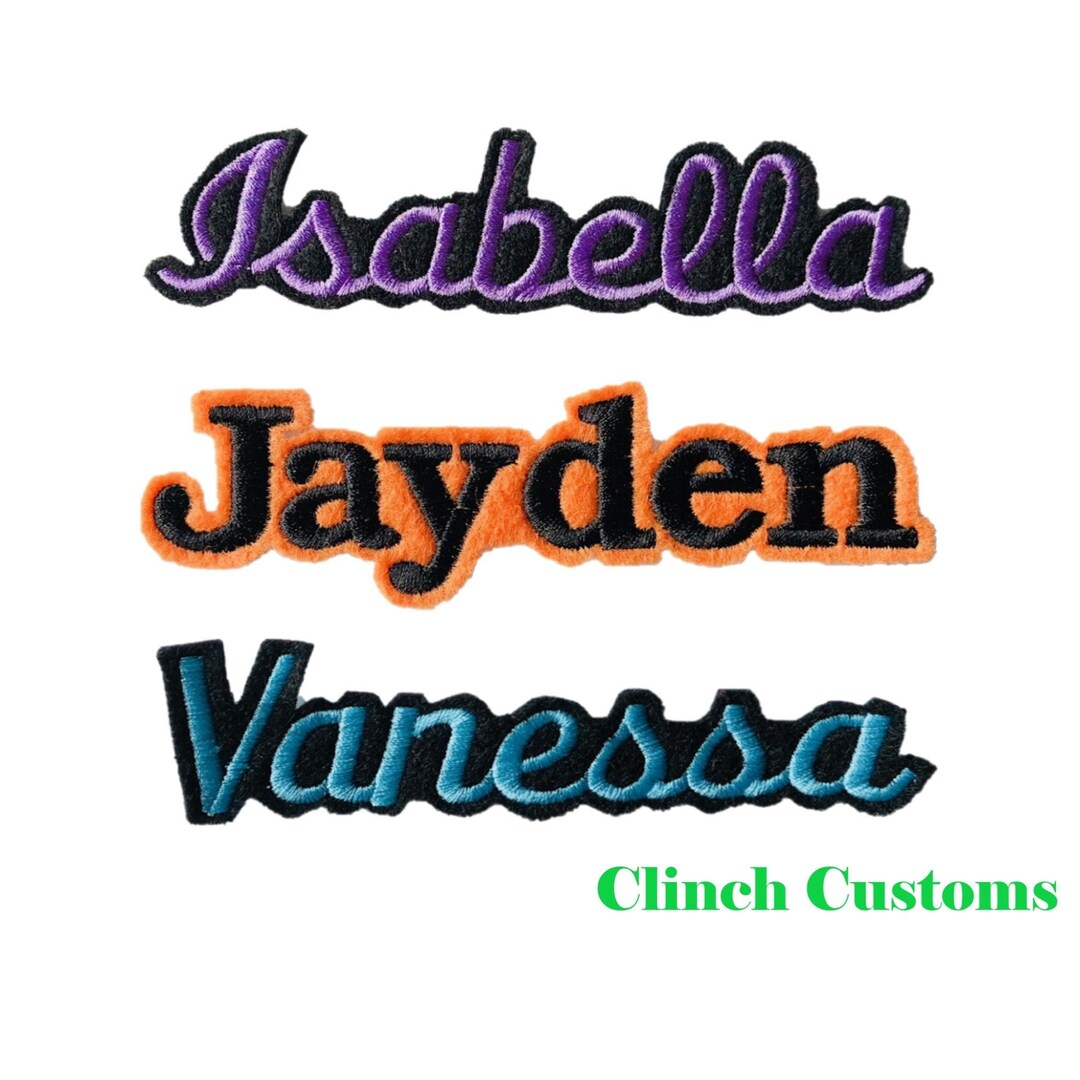 3 17 Iron on Name Patches for Jackets Embroidered Large Back Patches