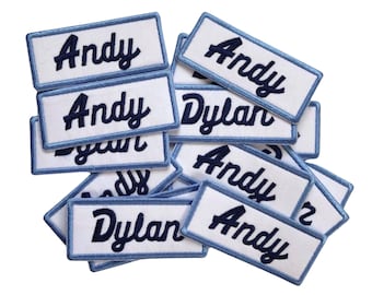 Custom Name Patches For Jackets with VELCRO® Brand option , Iron on Patches for Motorcycle Jackets , Embroidered Name Tape